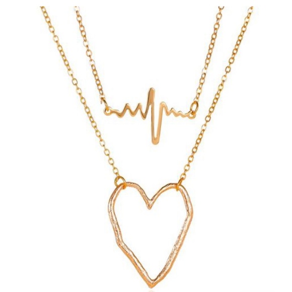 7/ $35 Fashion  Double Layer Heart Beat Necklace - Picture 2 of 2